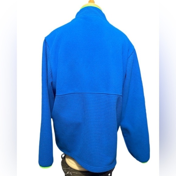 Lands’ End Men’s XL Fleece Full-Zip Jacket Blue Green Trim Outdoor Warm - Picture 3 of 7